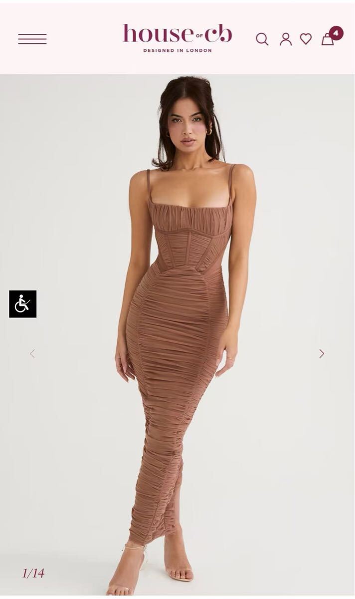 House of cb リリアンモカコルセットマキシドレス ロング丈 大人sexy拍卖