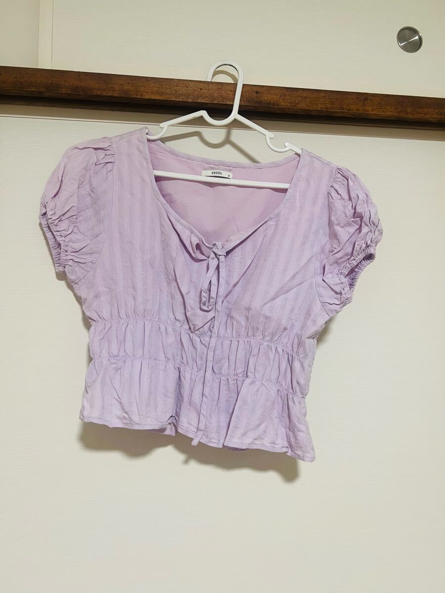 スクエア ブラウス 韓国 半袖 トップス 半袖ブラウス拍卖