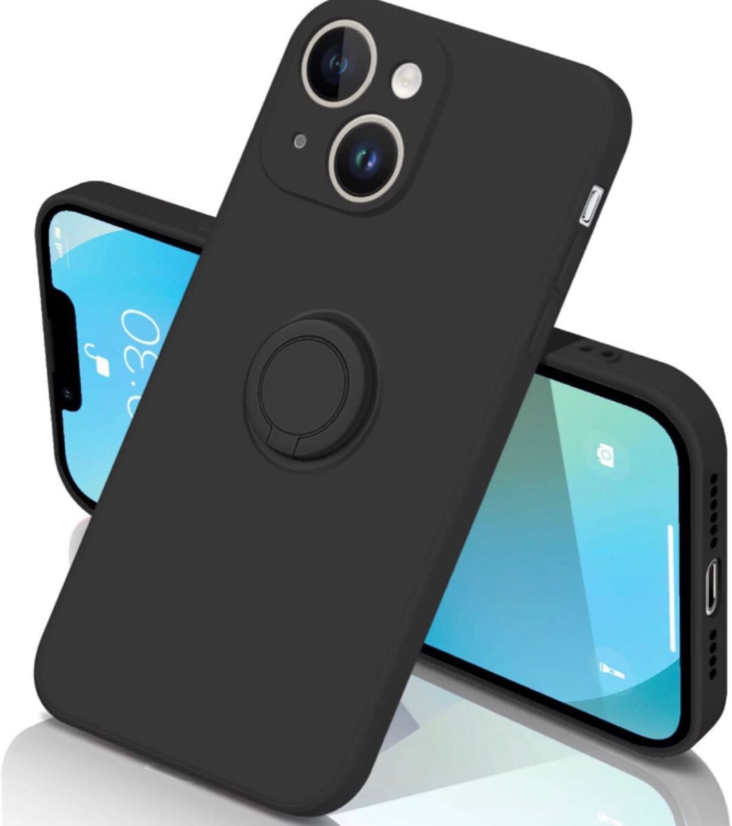 IPhone14Plus 用ケース 6.7インチ リング付き ブラック拍卖