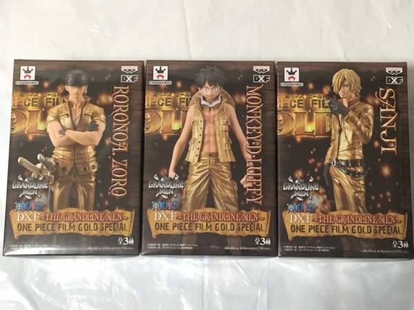 ナムコ限定!ワンピース DXF THE GRANDLINE MEN ONE PIECE FILM GOLD SPECIAL フィギュア 全3種 ルフィ ゾロ サンジ ゴールド拍卖
