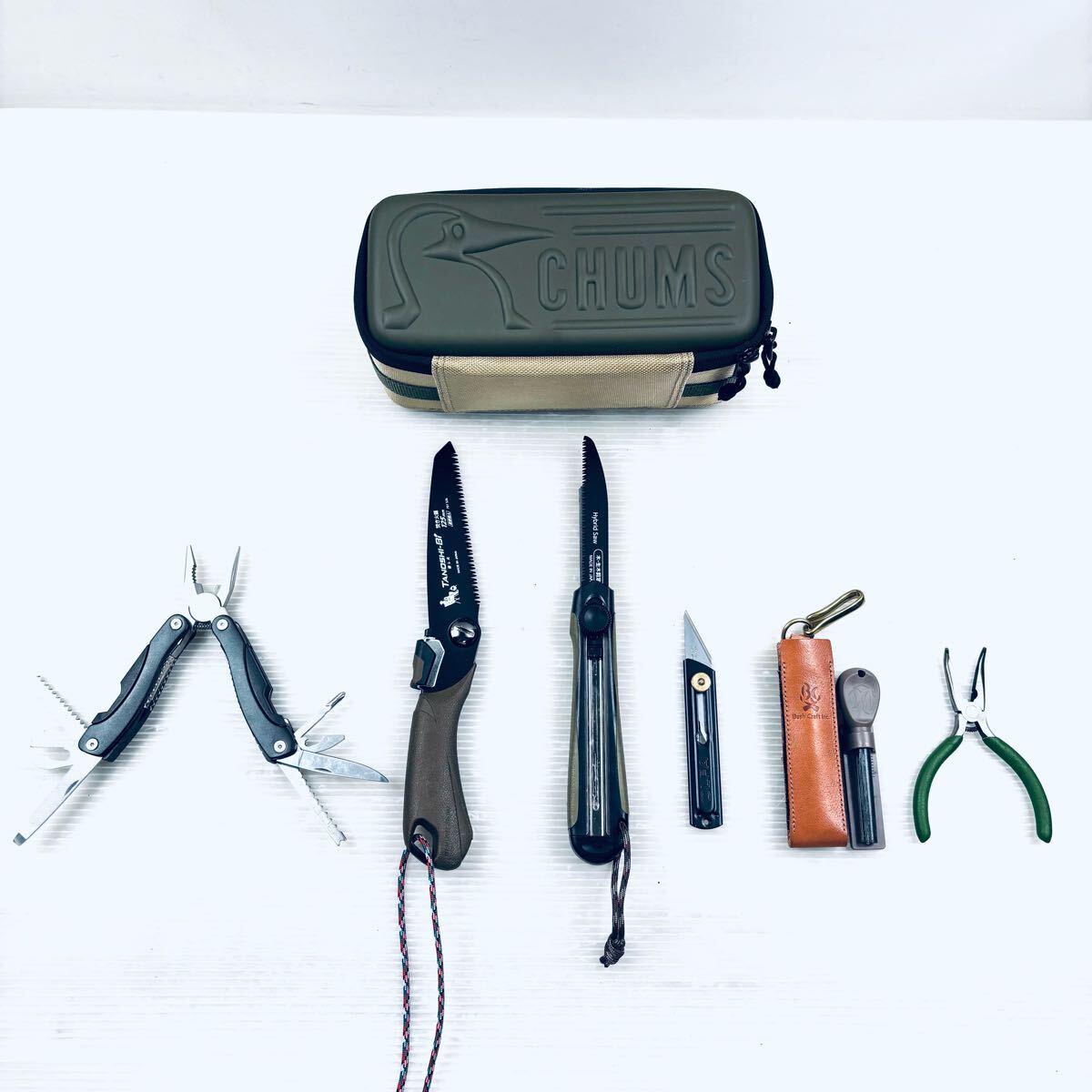 アウトドア 焚き火 セット マルチツール 鋸 カッター メタルマッチ ニッパー バッグ付き拍卖