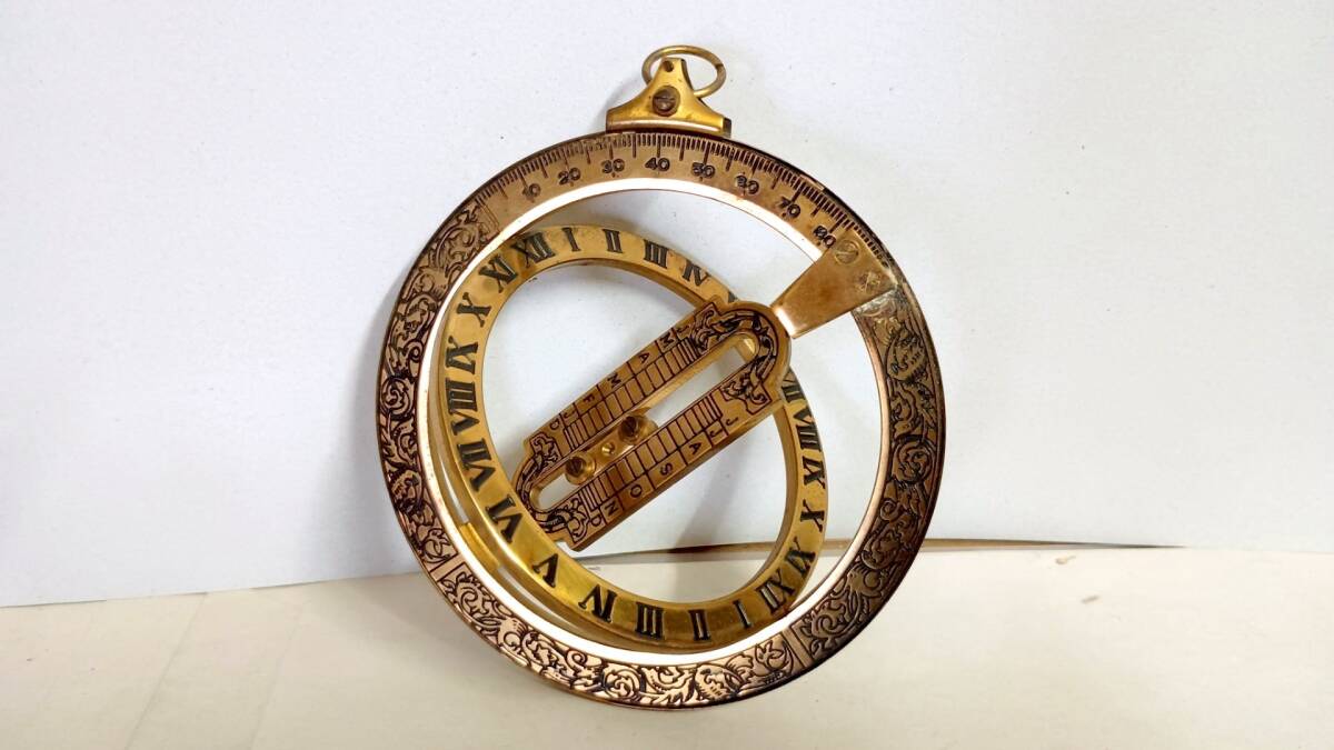 日時計 Sundial レプリカ USED 真鍮 中世ヨーロッパ 天文学 アンティーク ビンテージ シャビー インテリア ディスプレイ 装飾拍卖