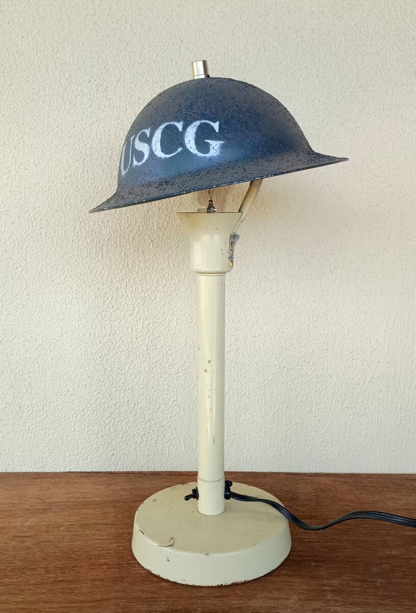 アメリカ デスク 卓上 スタンド ヘルメット USED ジャンク USCG コーストガード 沿岸警備隊 U.S.NAF ATSUGI拍卖