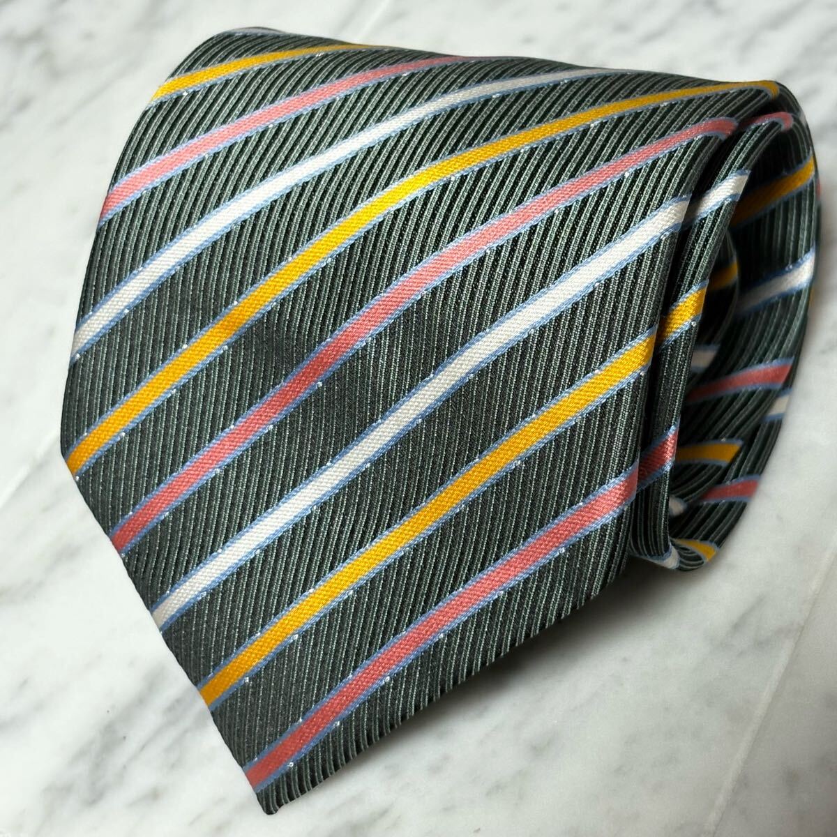 999円~ TOMMY HILFIGER ネクタイ ストライプ グレー マルチカラー (GB7)拍卖