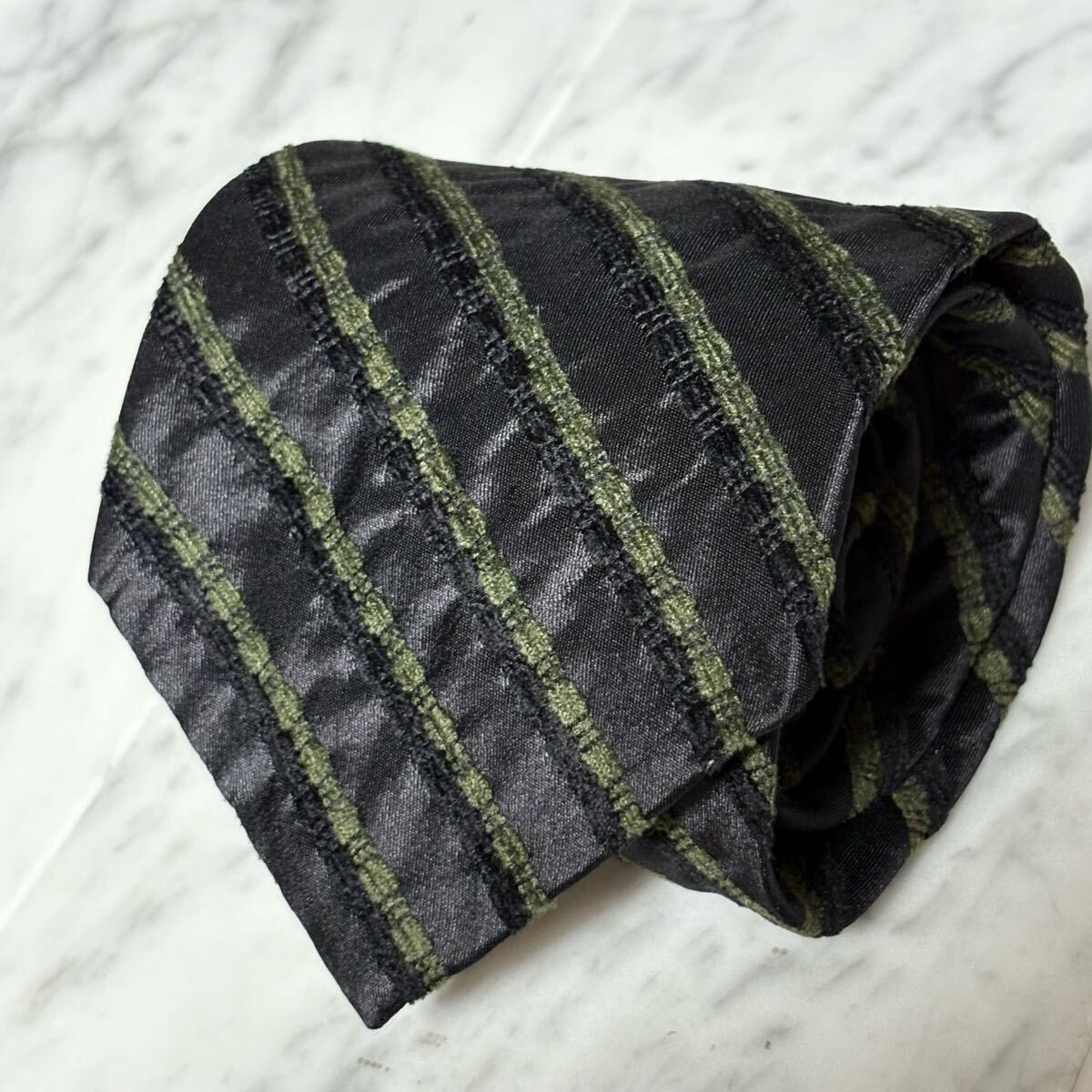 【未使用】 999円~ DKNY ネクタイ ブラック ストライプ シワ加工 (GB5)拍卖