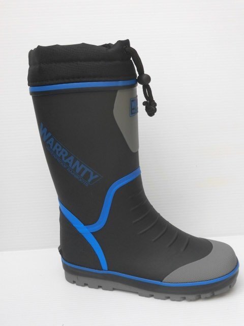 即決 21.0cm ワランティー WRJ32003 黒/青 WARRANTY 防水 防雪 防寒 スパッツ カバー 付 子供 キッズ 雪用 長靴 レイン シューズ ブーツ拍卖
