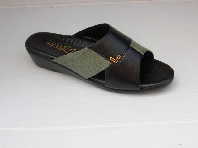 即決 L 文和 3321 黒 ブンワ Bunwa 日本製 外反母趾 ウレタン底 婦人 レディース 事務所 オフィス モード 履き サンダル つっかけ拍卖