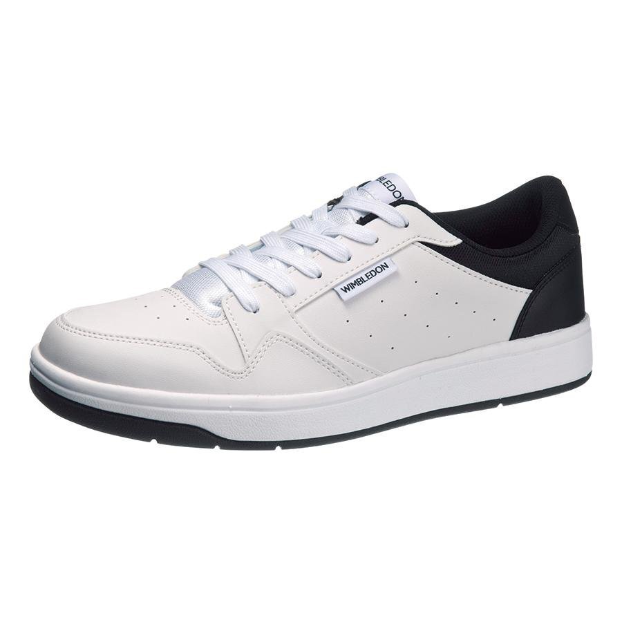 即決 27.0 アサヒ ウインブルドン WM050 白/黒 WIMBLEDON 幅広 3E ウォーキング テニス コート シューズ 紳士 メンズ スニーカー 通勤 通学拍卖