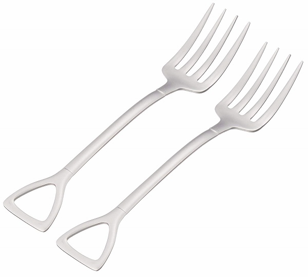 「bx3-a2」 スコップ型 シャベルフォーク スモールサイズ ステンレス 鏡面仕上げ 2本セット拍卖