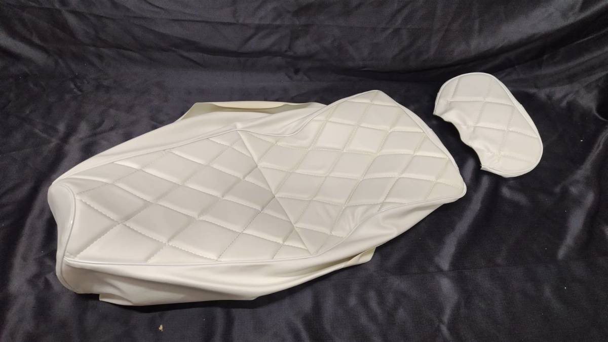 【管B03】ホンダ・フュージョン・社外張替え用シートカバー・MF02シート表皮オフホワイトレザー・ダイヤカット2点セット拍卖