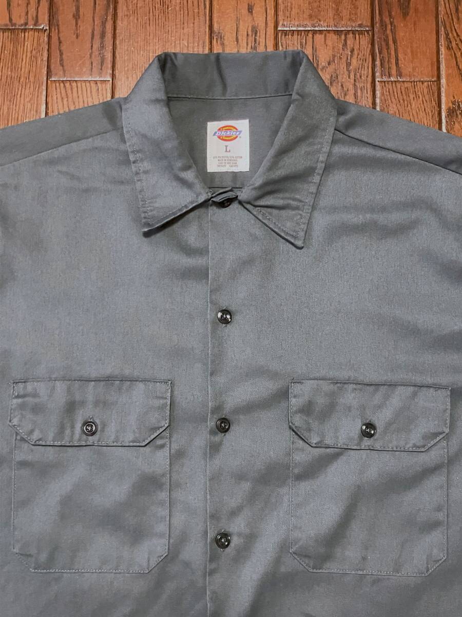 ディッキーズ Dickies 長袖 ワークシャツ L チャコールグレー 検索 スケボー スケーター バイカー チカーノ 作業着拍卖