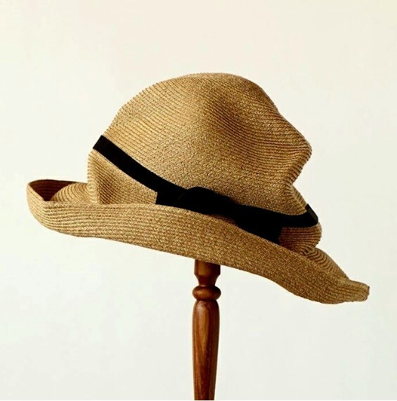 新品 mature ha. BOXED HAT 11cm brim grosgrain ribbon マチュアーハ 畳める 帽子 ペーパーハット 拍卖