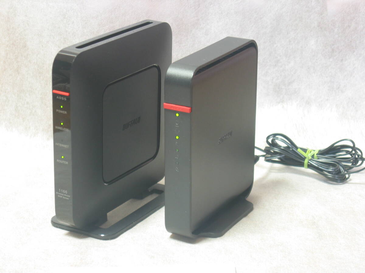 BUFFALO Airstation WSR-1166DHP3+WHR-1166DHP4/11ac 中継器モードで設定イーサーネットコンバーターとしても使えます 中古動作品です拍卖