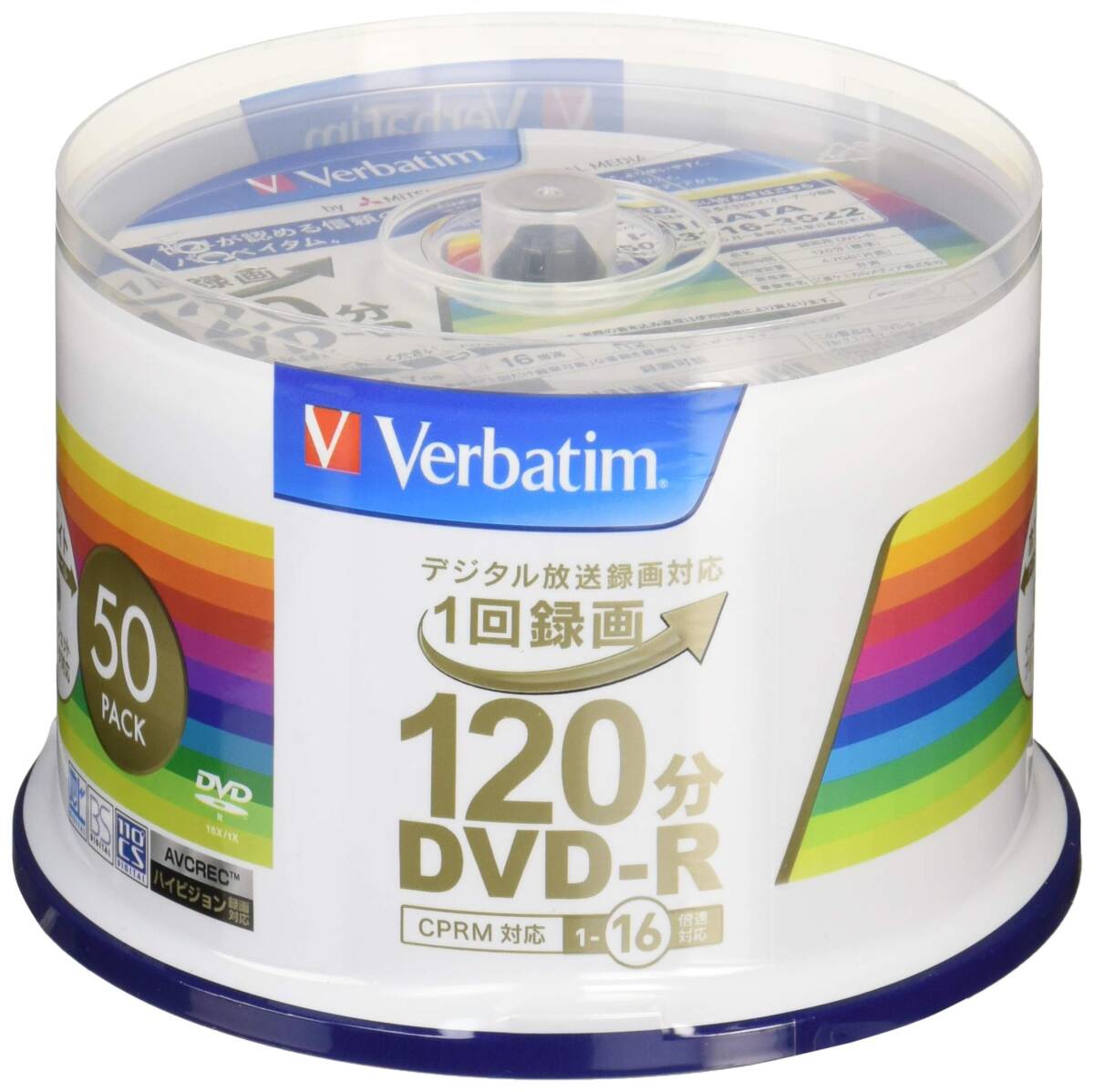 三菱ケミカルメディア Verbatim 1回録画用DVD-R(CPRM) VHR12JP50V4 (片面1層/1-16倍速/50枚) 拍卖