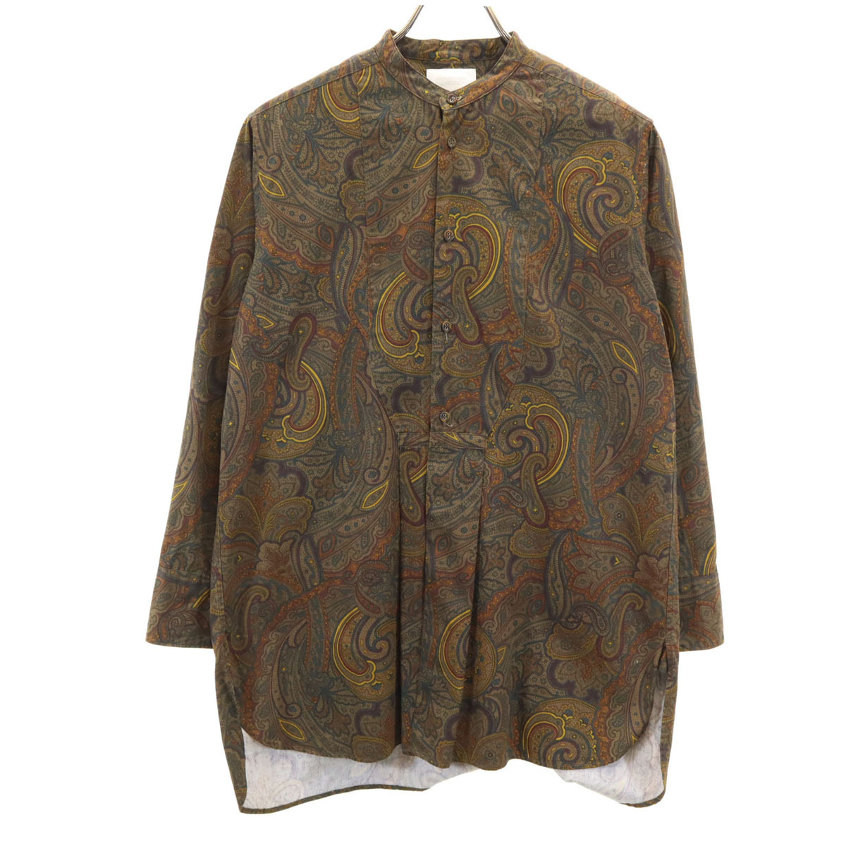 URBAN RESEARCH DOORS アーバンリサーチドアーズ 日本製 ペイズリー柄 長袖 ピマコットン タキシード ロングシャツ F レディース拍卖