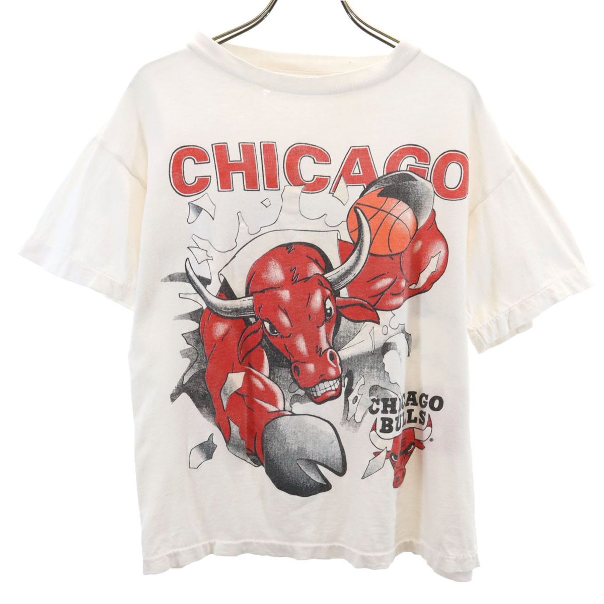 OLD オールド 90s NBA シカゴ・ブルズ 半袖 Tシャツ ホワイト Chicago Bulls シングルステッチ レディース拍卖