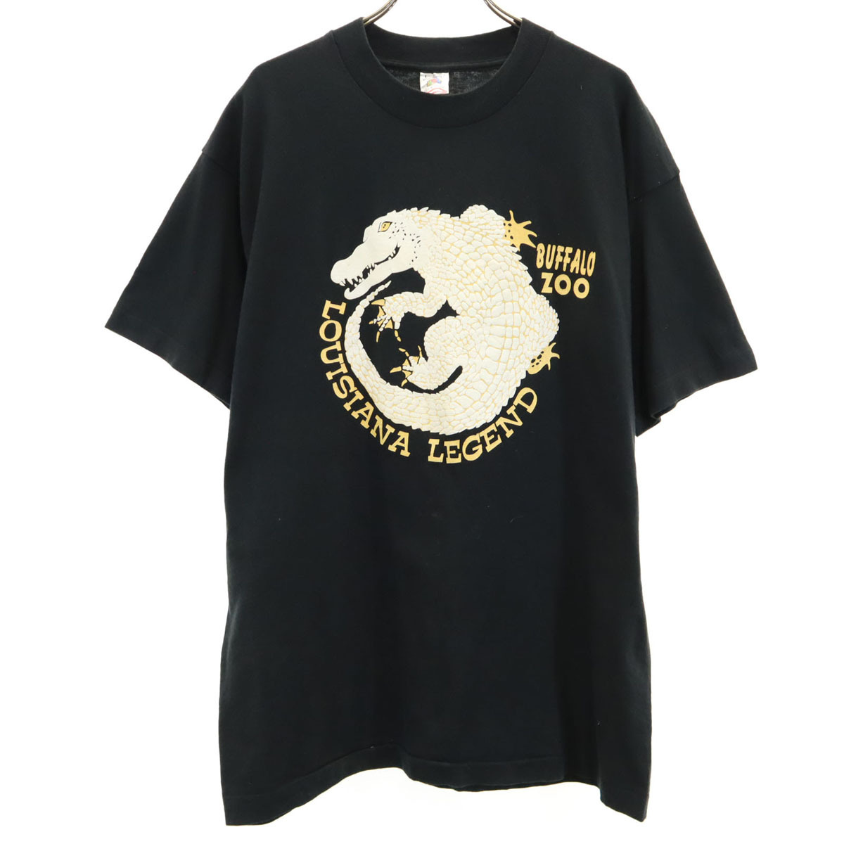 FRUIT OF THE LOOM フルーツオブザルーム 90s USA製 オールド BUFFALO ZOO ワニ 半袖 Tシャツ メンズ拍卖