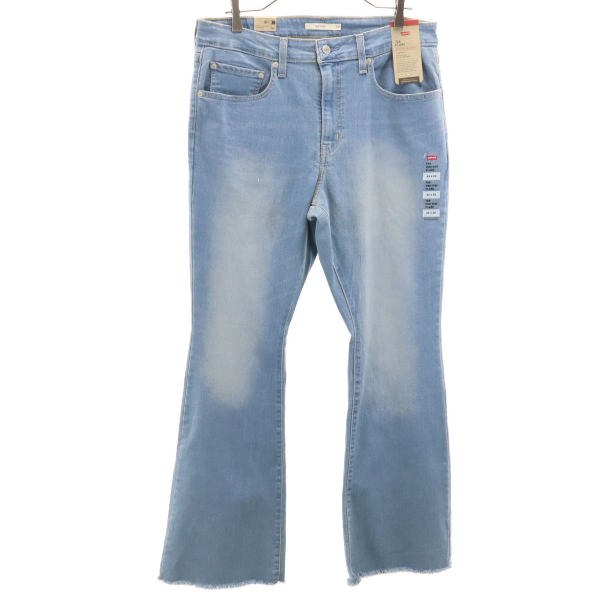 未使用 Levi's リーバイス 726 カットオフ加工 フレアデニムパンツ W33 ブルー ジーンズ ストレッチ レディース拍卖
