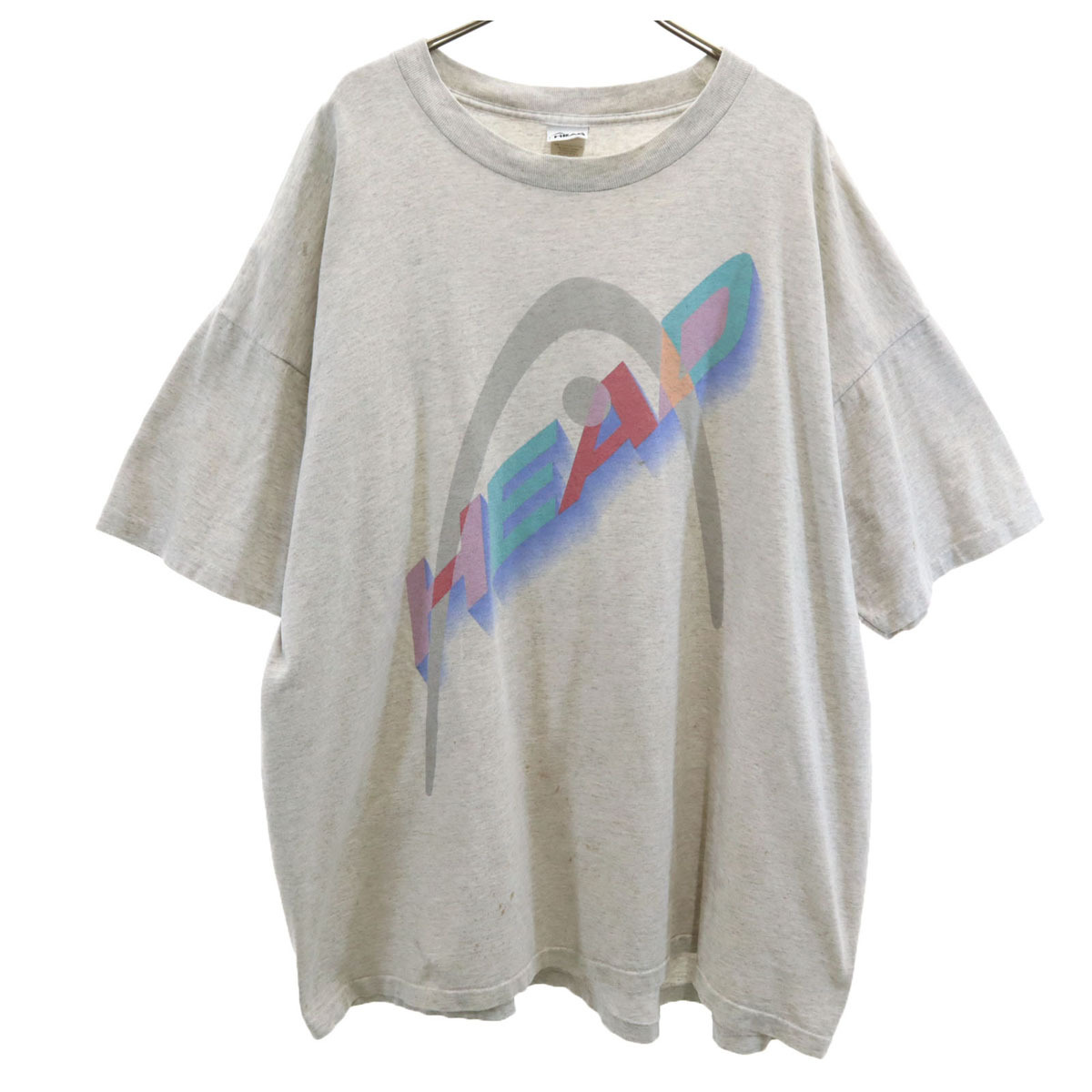 HEAD ヘッド 90s USA製 オールド 半袖 Tシャツ 2X グレー シングルステッチ メンズ拍卖