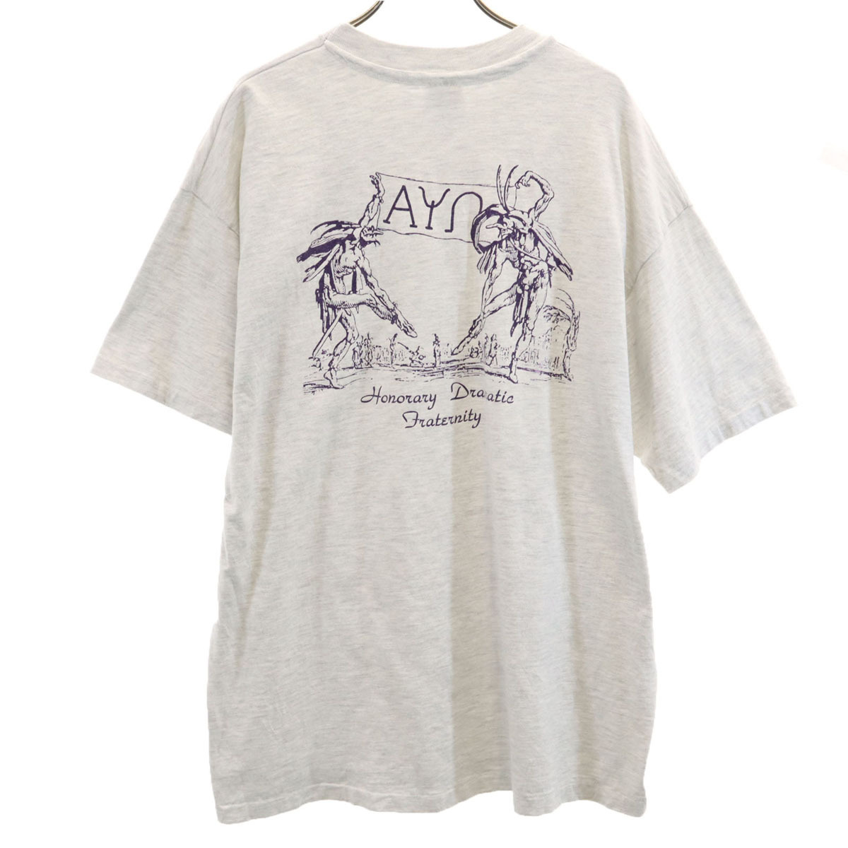 Hanes ヘインズ 90s USA製 オールド バックプリント 半袖 Tシャツ XL グレー シングルステッチ BEEFY-T メンズ拍卖