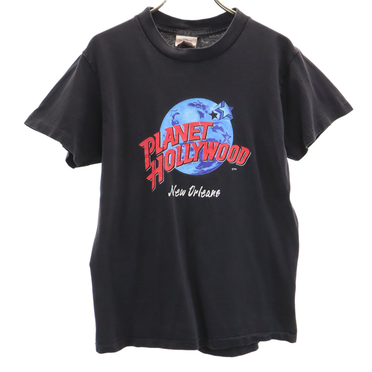 PLANET HOLLYWOOD プラネットハリウッド 90s オールド USA製 半袖 Tシャツ S 黒 シングルステッチ メンズ拍卖