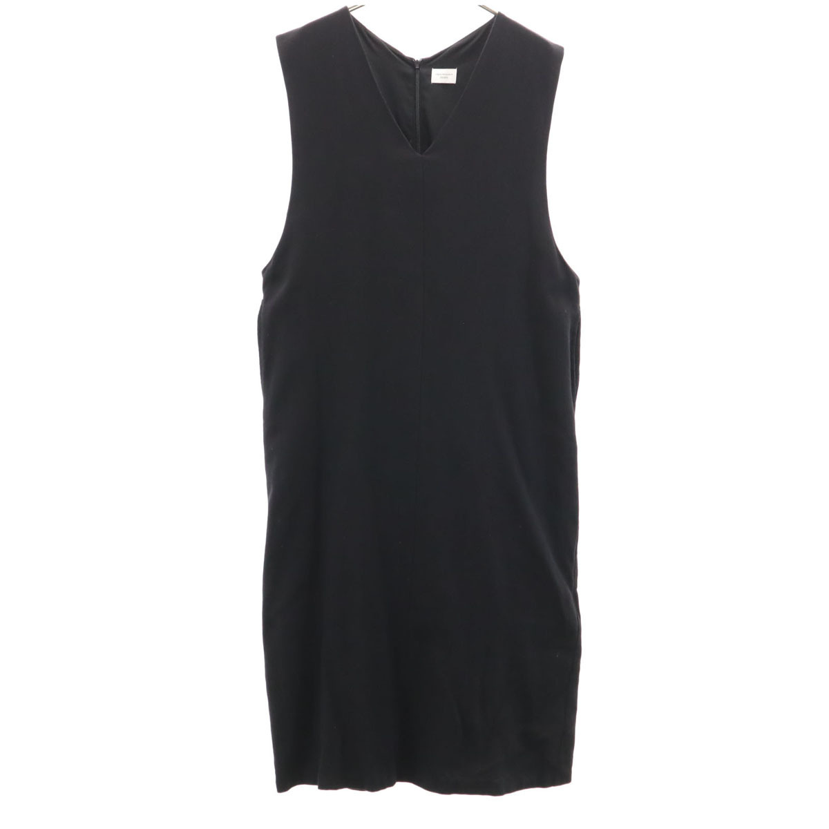 URBAN RESEARCH DOORS アーバンリサーチドアーズ リネンブレンド Vネック ジャンパースカート M ブラック ワンピース レディース拍卖
