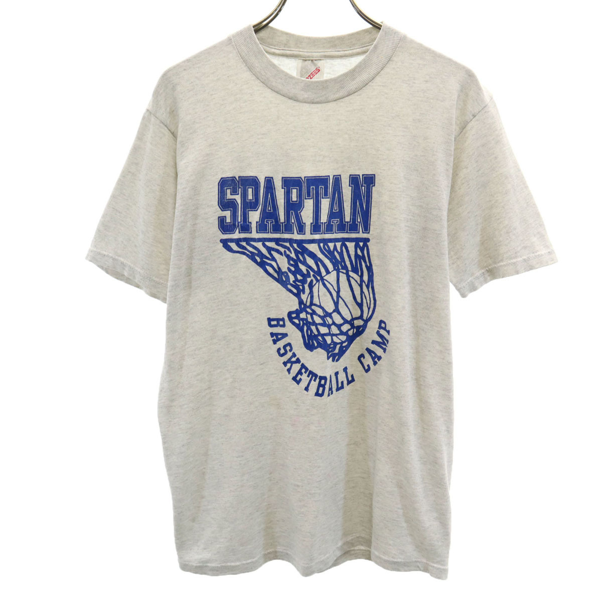 JERZEES ジャージーズ 90s USA製 オールド SPARTAN 半袖 Tシャツ M グレー バスケットボール メンズ拍卖