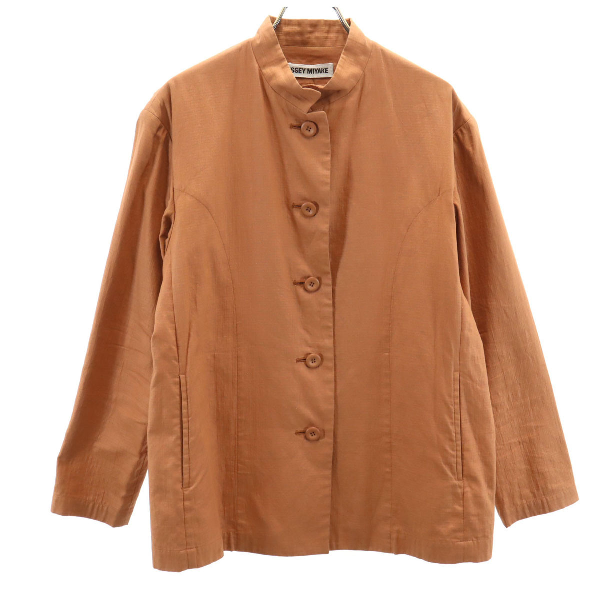 ISSEY MIYAKE イッセイミヤケ 90s 日本製 オールド 長袖 ジャケット M ブラウン レディース拍卖