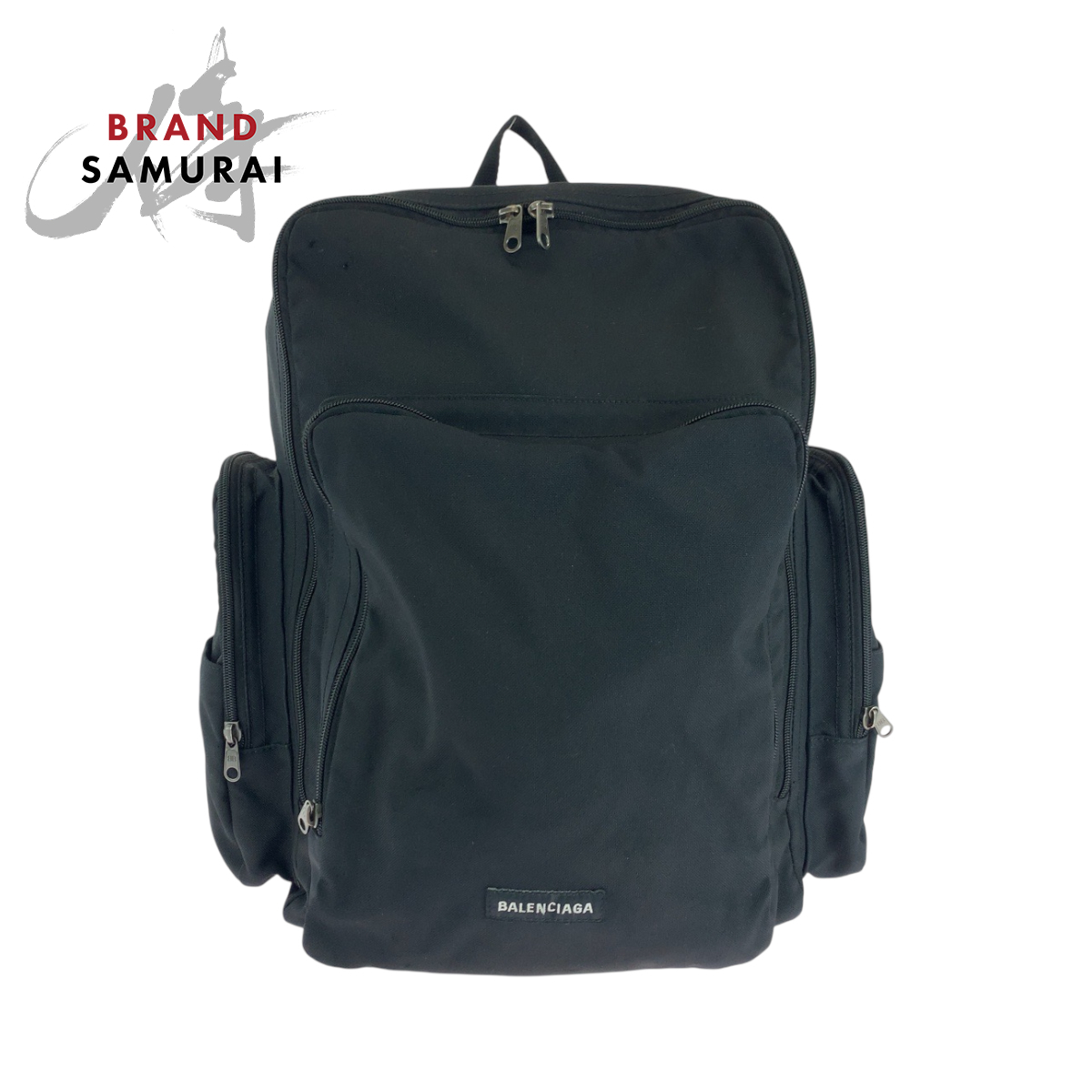 美品 BALENCIAGA バレンシアガ ロゴ ブラック 黒 シルバー金具 ナイロン 644036 リュックサック バックパック メンズ 502765拍卖