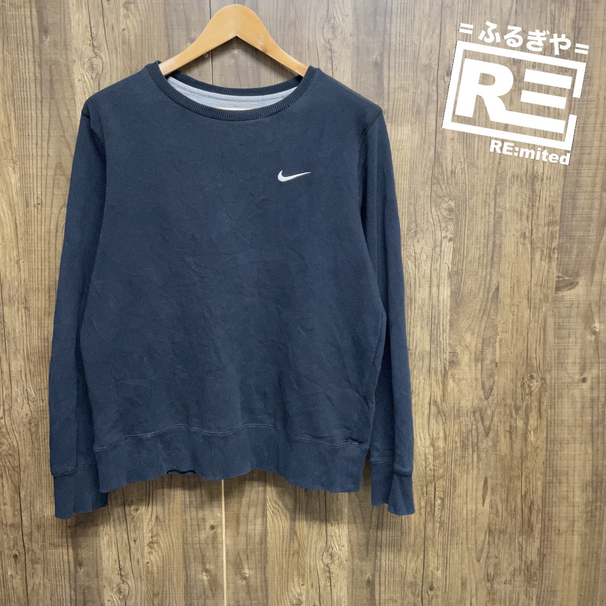 M NIKE ナイキ スウェット トレーナー ワンポイント ブラック 3070拍卖