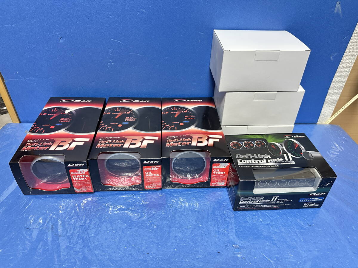 デフィ/Defi Link Meter BF 水温計+油温計+油圧計+コントロールユニットⅡVer2.0 アンバーレッド 未使用 3連メーター拍卖