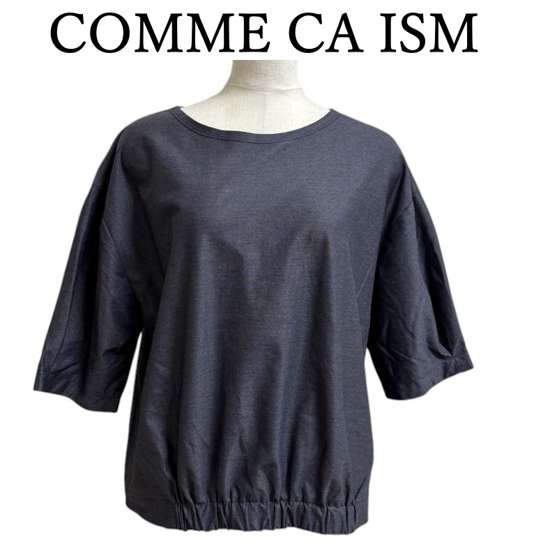 COMME CA ISM コムサイズム レディース ボリュームスリーブ Tシャツ 半袖 前上がり デニムライク 11号拍卖