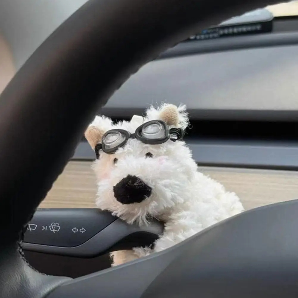 カーアクセサリー 車 犬 かわいい アニマル おしゃれ ハンドル カー用品 置物 車内 カーインテリア 装飾 ぬいぐるみ B柄 NE0061拍卖