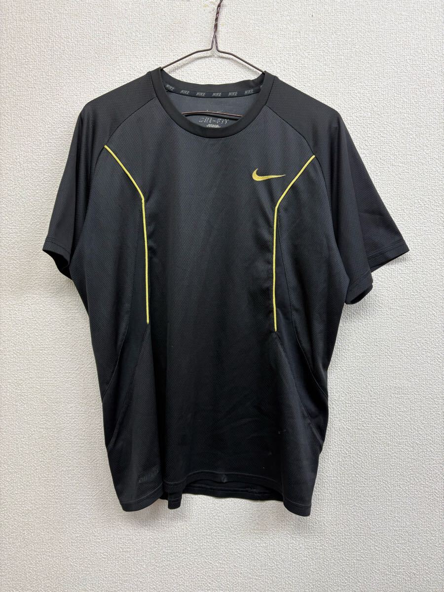 FY08 NIKE ナイキ 半袖Tシャツ Tシャツ ブラック 半袖 ポリエステル スポーツウェア メンズL拍卖