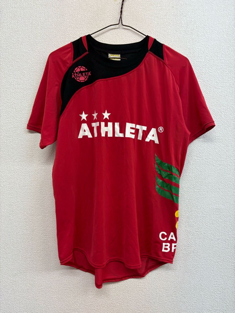FY63 ATHLETA アスレタ 半袖Tシャツ スポーツウェア サッカー フットサル レッド メンズS拍卖