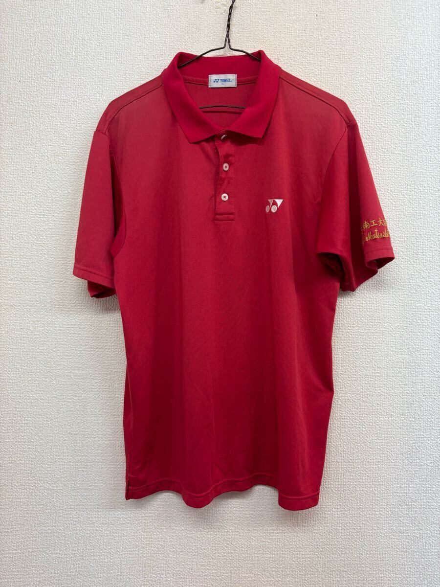FY71 実物 湘南工大附 YONEX ヨネックス 半袖ポロシャツ スポーツウェア レッド メンズO拍卖