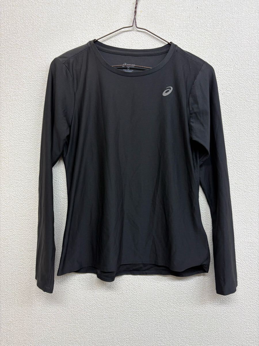 FY106 asics アシックス 長袖tシャツ スポーツウェア ワンポイント レディースM拍卖