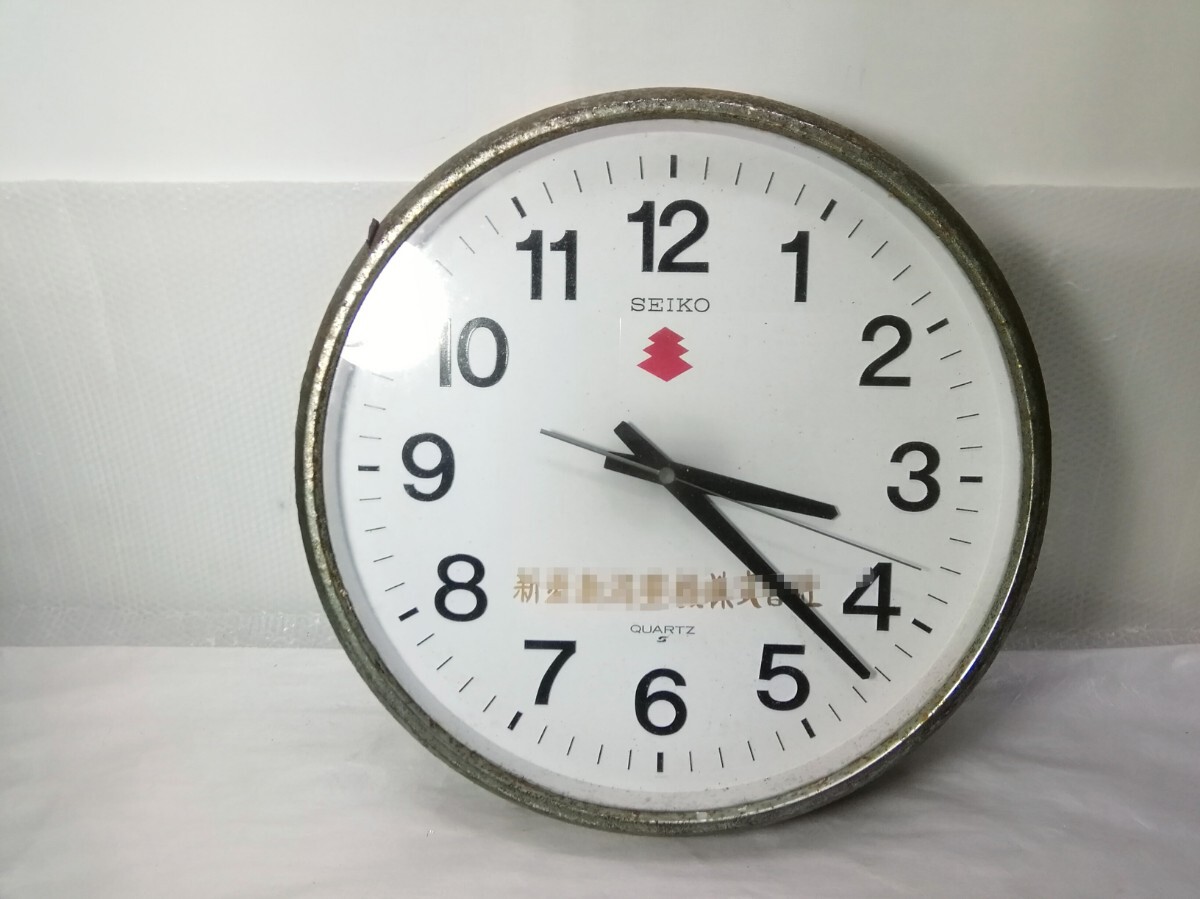 レトロ セイコー SEIKO QA414 掛け時計 丸型 電池式 直径36cm 贈答品 柱時計 動作確認拍卖
