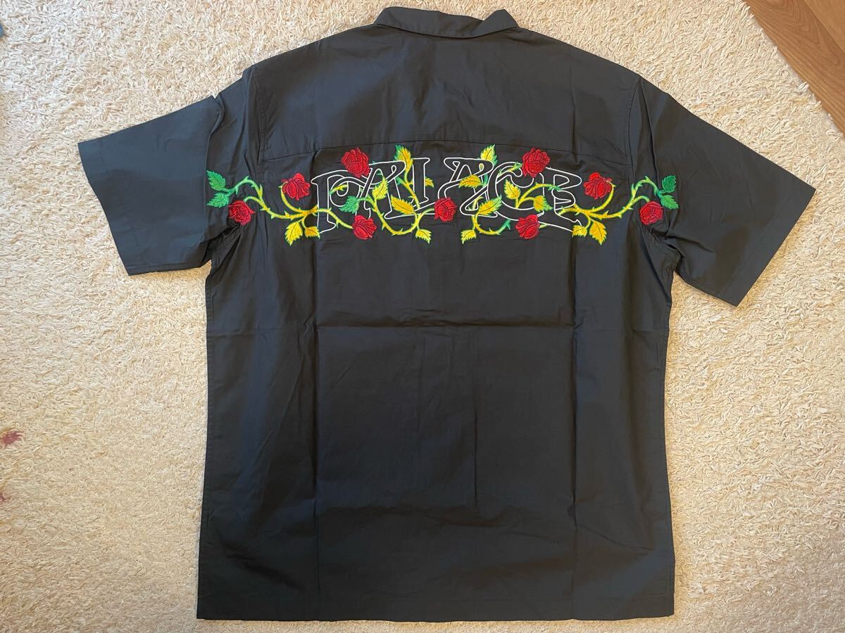 新品未使用 PALACE SKATEBOARDS ENGLISH ROSE SHIRT BLACK パレス イングリッシュ ローズ 半袖シャツ ブラック 黒 0 1 2 3 4 5 6 7 8 9拍卖