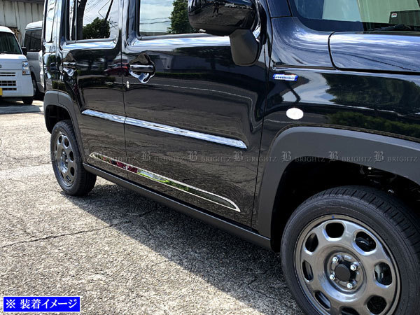 ハスラー MR92S MR52S 超鏡面 ステンレス メッキ サイド ドア モール 4PC ガーニッシュ アンダー カバー ベゼル パネル SID-MOL-123拍卖