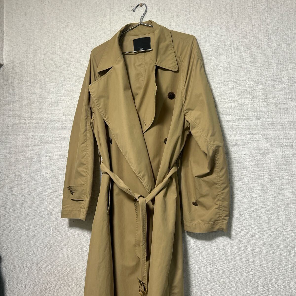 ★即売切デザイン★ ES:S トレンチコート 2サイズ 日本製 ベージュ ロング コート拍卖