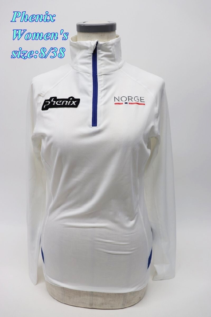 Phenix フェニックス レディース ジップアップシャツ 8/38 ホワイト EU762LS80 スポーツ 長袖トップス R2505-074拍卖