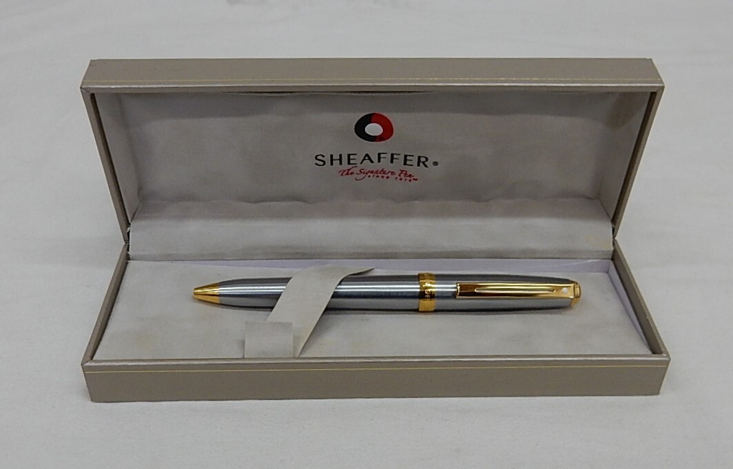 【中古良品】★SAEAFFER シェーファー 回転式 ボールペン ゴールド×シルバー★記名あり★ケース付拍卖