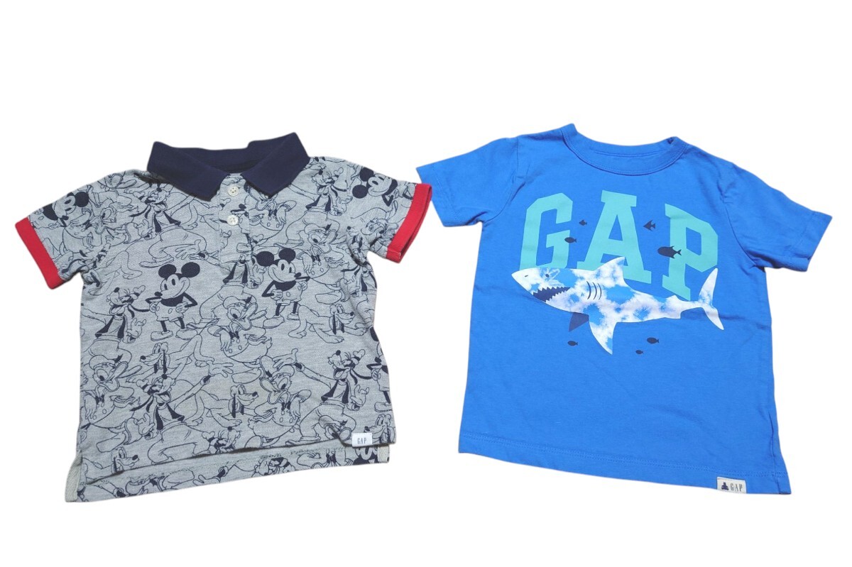 男の子 キッズ 半袖Tシャツ 半袖トップス babyGAP ベビーギャップ ミッキーポロシャツ ロゴTシャツ 90.95 babyg Disney拍卖