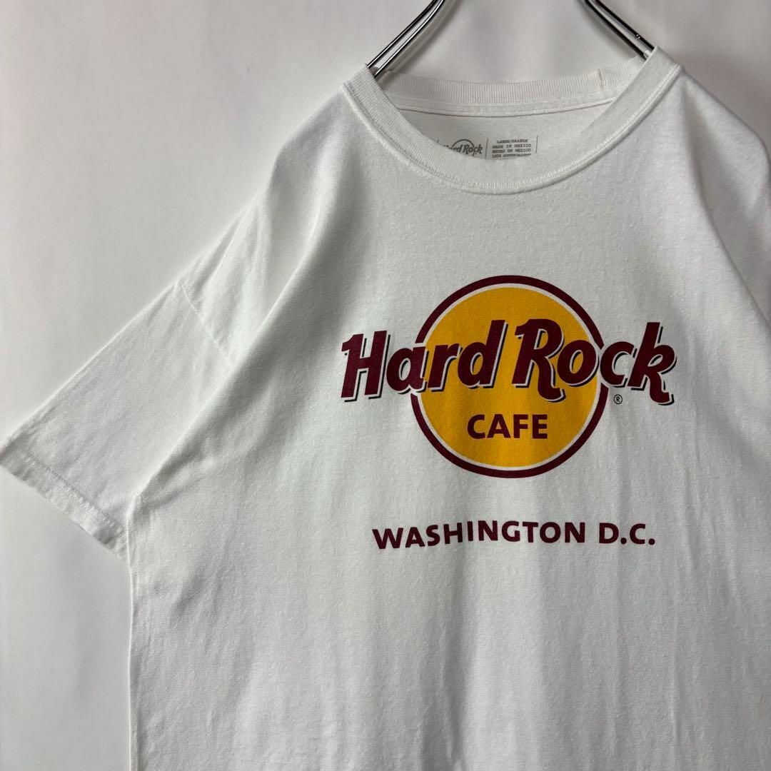 ハードロックカフェ ビッグプリントロゴ Tシャツ ホワイト アメカジ Lサイズ 古着拍卖