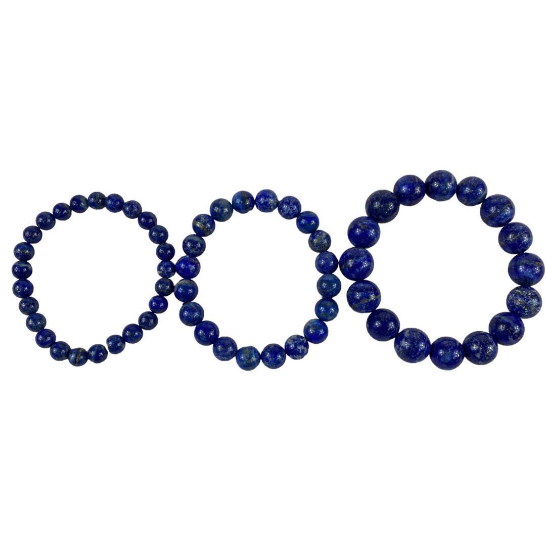 ye67 美品 パワーストーン ラピスラズリ ブレスレット 紺青色 3点拍卖