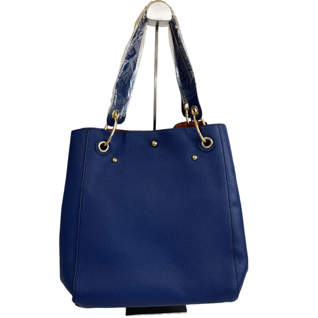 ym58【新品】tsuyaaka レディース トートバッグ ブルー ポーチ付き拍卖