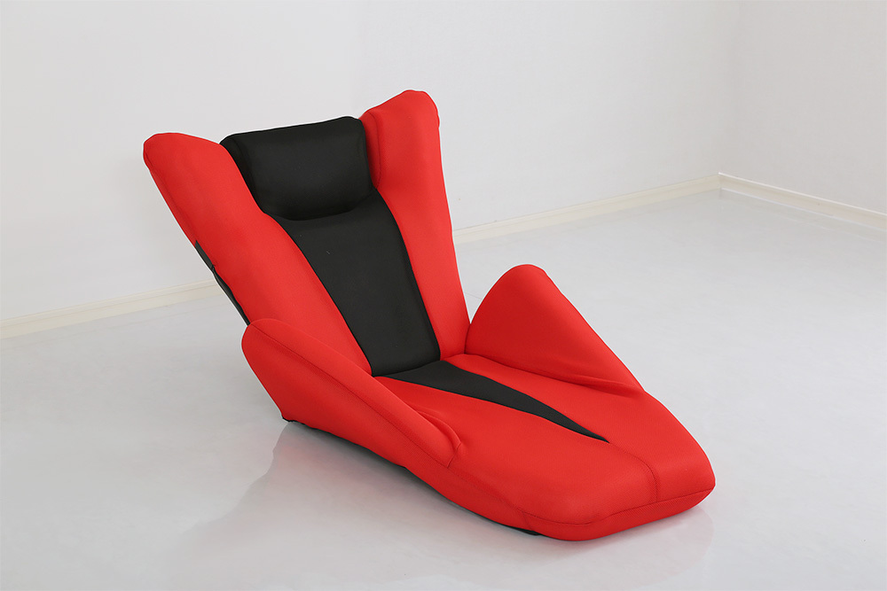 デザイン座椅子 グランデルタマンボウ 一人掛け 日本製 マンボウ レッド色拍卖