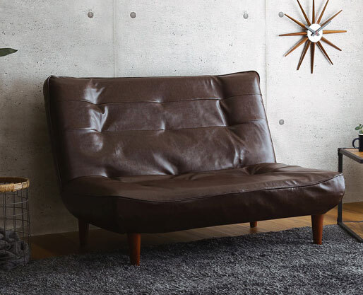 リクライニングソファ 2人掛け 合成皮革 ダークブラウン色 2Pリクライニング ヴィンテージソファ拍卖