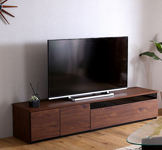 日本製 テレビ台 テレビボード 180cm幅 完成品 国産 ローボード ウォールナット色拍卖